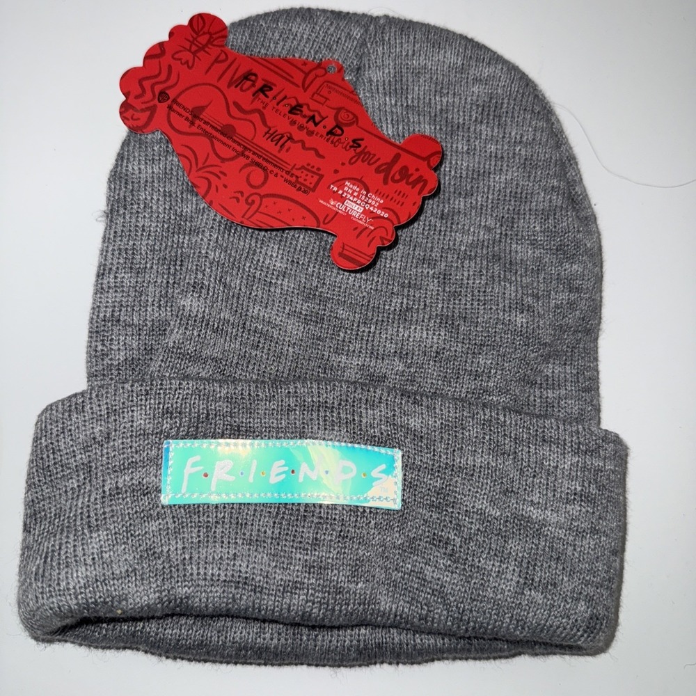 FRIENDS Beanie Hat Stocking Cap Gray Iridescent Friends TV Show‎ New With Tags